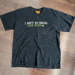 Vintage Weed Graphic Funny Word Shirt Orange Dingo Black Size Large